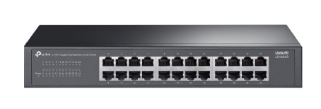 TP-LINK"LiteWave 24-Port Gigabit SwitchPORT: 24× Gigabit RJ45 PortsSPEC: 1U 13-inch Rack-mountable Steel CaseFEA LS1024G