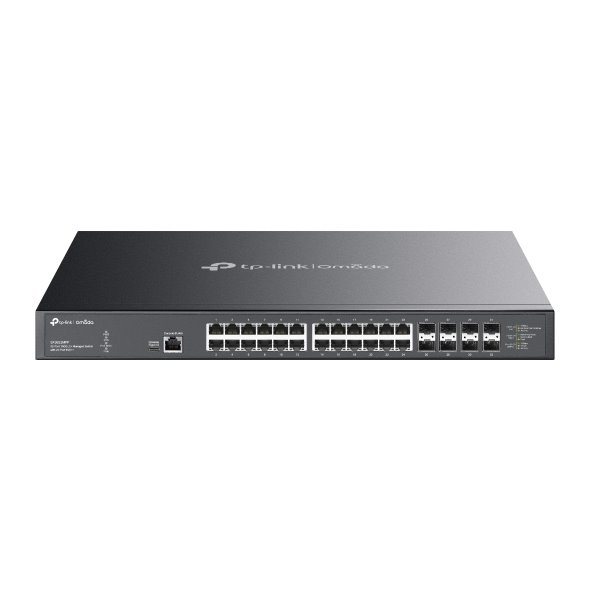 TP-LINK "Omada 32-Port 10GE L2+ Managed Switch with 24-Port PoE++ PORT: 24× 10G RJ45 PoE++ Ports, 8× 10G SFP+ SX3832MPP