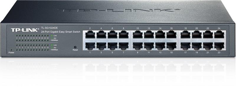 TP-LINK TL-SG1024DE 24-Port Gigabit Easy Smart Switch, 24 Gigabit RJ45 Ports,1U 13-inch Rack-mountable Steel Case