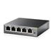 TP-LINK TL-SG105E 5-Port Gigabit Easy Smart Switch, 5 Gigabit RJ45 Ports, Desktop Steel Case, MTU/Port/Tag-based VLAN