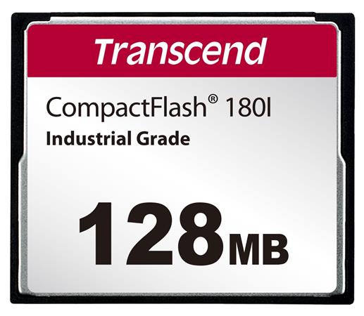 Transcend 128MB INDUSTRIAL TEMP CF180I CF CARD, (MLC) paměťová karta (SLC mode), 85MB/s R, 70MB/s W TS128MCF180I