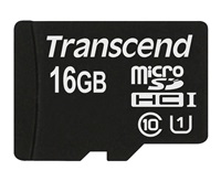 Transcend 16GB microSDHC UHS-I 400x Premium (Class 10) paměťová karta (bez adaptéru) TS16GUSDCU1