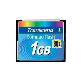 Transcend 1GB CF Card (80X) compact flash memory card TS1GCF80