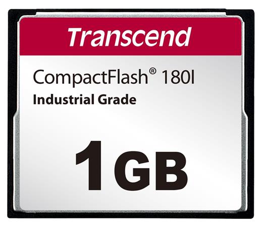 Transcend 1GB INDUSTRIAL TEMP CF180I CF CARD, (MLC) paměťová karta (SLC mode), 85MB/s R, 70MB/s W TS1GCF180I