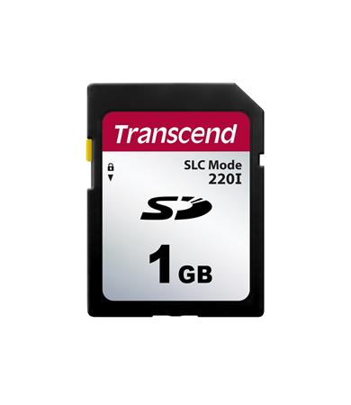 Transcend 1GB SD220I MLC průmyslová paměťová karta (SLC Mode), 22MB/s R,20MB/s W, černá TS1GSDC220I