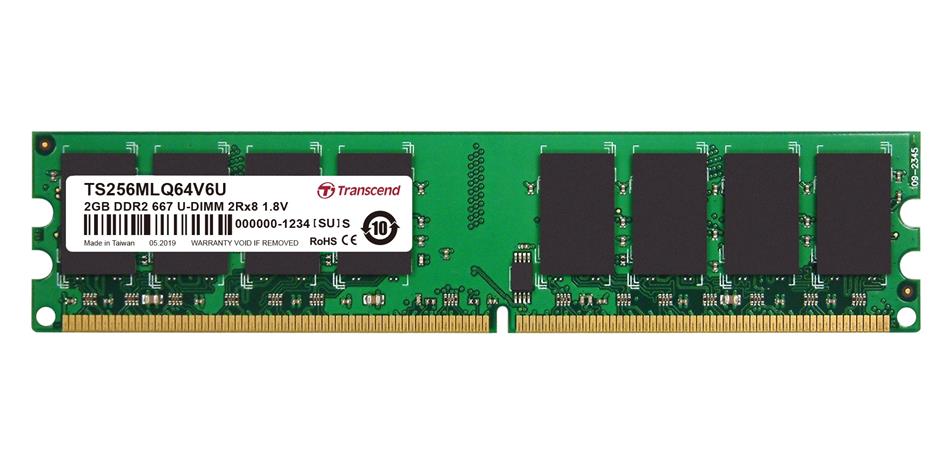 Transcend 2GB DDR2 667 U-DIMM 2Rx8 TS256MLQ64V6U
