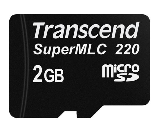 Transcend 2GB microSD220I UHS-I U1 (SuperMLC) průmyslová paměťová karta, 80MB/s R, 45MB/s W, černá TS2GUSD220I