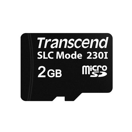 Transcend 2GB microSD230I 3D TLC (SLC mode) průmyslová paměťová karta, 100MB/s R, 70MB/s W, černá TS2GUSD230I