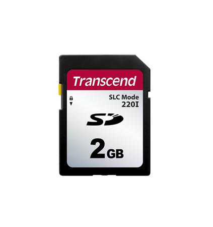 Transcend 2GB SD220I MLC průmyslová paměťová karta (SLC mode), 22MB/s R,20MB/s W, černá TS2GSDC220I