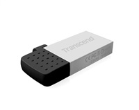 Transcend 32GB JetFlash 380S, USB 2.0/microUSB flash disk, OTG, malé rozměry, stříbrně obarvený kov TS32GJF380S