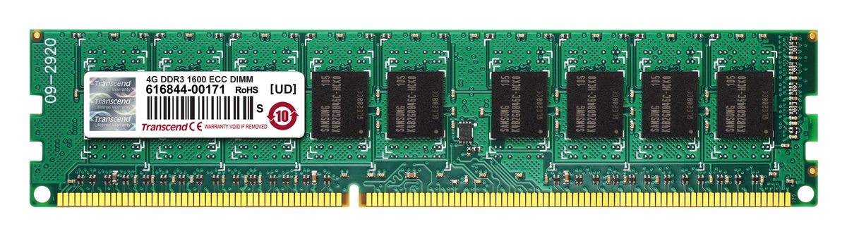 Transcend 4GB DDR3 1600 MHz ECC DIMM CL11 2Rx8 TS512MLK72V6N