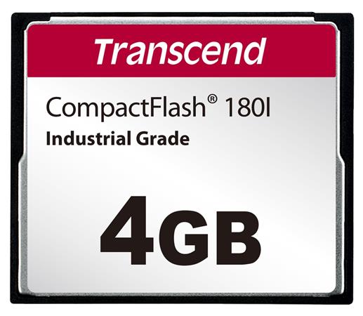 Transcend 4GB INDUSTRIAL TEMP CF180I CF CARD, (MLC) paměťová karta (SLC mode), 85MB/s R, 70MB/s W TS4GCF180I