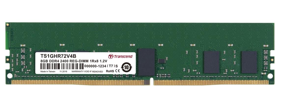 Transcend 8GB DDR4 2400Mhz REG-DIMM 1Rx8 1Gx8 CL17 1.2V TS1GHR72V4B