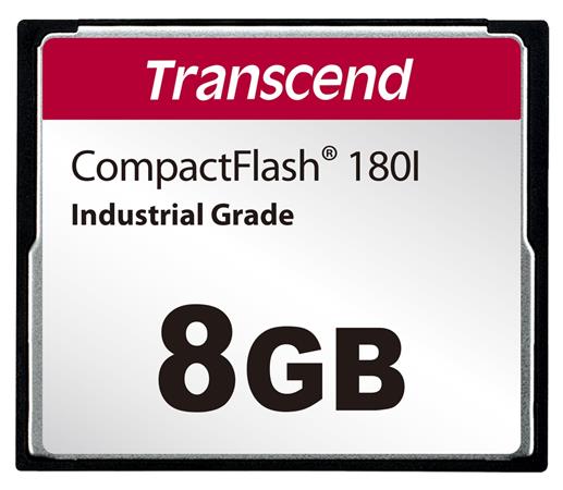 Transcend 8GB INDUSTRIAL TEMP CF180I CF CARD, (MLC) paměťová karta (SLC mode), 85MB/s R, 70MB/s W TS8GCF180I