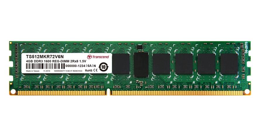 Transcend DDR3 4GB 1600 REG-DIMM 2Rx8 TS512MKR72V6N