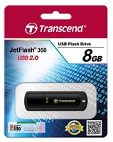 Transcend JetFlash 350 flashdisk 8GB USB 2.0, JetFlash Elite SW, čierny TS8GJF350