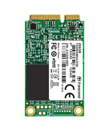 TRANSCEND MSA370S 256GB SSD disk mSATA, SATA III 6Gb/s (MLC), 530MB/s R, 400MB/s W TS256GMSA370S