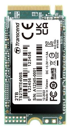 Transcend MTE400S 2TB SSD disk M.2 2242, NVMe PCIe Gen3 x4 2,000MB/s R 1,700MB/s W TS2TMTE400S