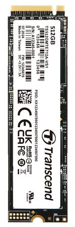 TRANSCEND MTE712A-VS1 512GB Industrial SSD diskM.2 2280, PCIe Gen4x4, M-Key, 3D TLC BiCS5, PE: 3K, ext TS512GMTE712A-VS1