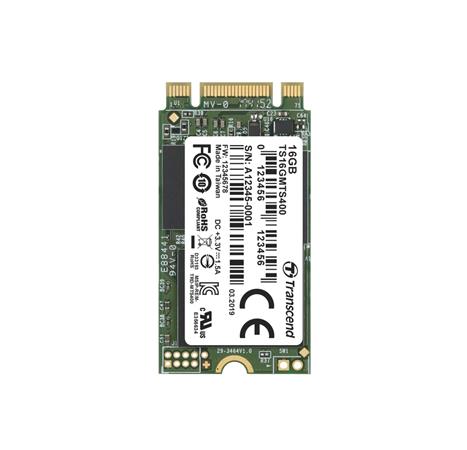 TRANSCEND MTS400 16GB SSD disk M.2 2242, SATA III 6Gb/s (MLC), 530MB/s R, 470MB/s W TS16GMTS400
