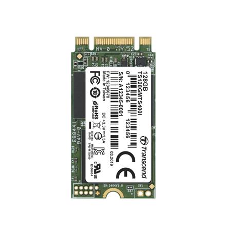 TRANSCEND MTS400I 128GB Industrial SSD disk M.2 2242, SATA III 6Gb/s (MLC), 530MB/s R, 470MB/s W TS128GMTS400I