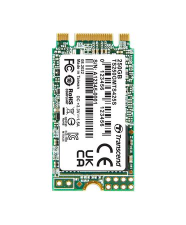 TRANSCEND MTS425S 250GB SSD disk M.2 2242, SATA III 6Gb/s (3D TLC), 500MB/s R, 330MB/s W TS250GMTS425S