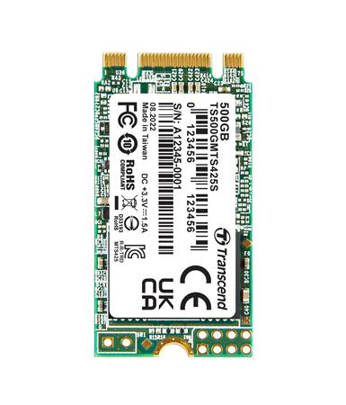 TRANSCEND MTS425S 500GB SSD disk M.2 2242, SATA III 6Gb/s (3D TLC), 530MB/s R, 480MB/s W TS500GMTS425S