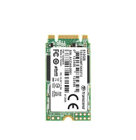 TRANSCEND MTS552T2 512GB Industrial 3K P/E SSD disk M.2, 2242 SATA III 6Gb/s (3D TLC), 560MB/s R, 510MB/s TS512GMTS552T2