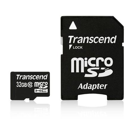 Transcend - Pamě?ová karta flash (adaptér microSDHC - SD zahrnuto) - 32 GB - Class 10 - microSDHC TS32GUSDHC10