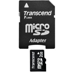 Transcend - Pamě?ová karta flash (SD adapter zahrnuto) - 2 GB - microSD TS2GUSD