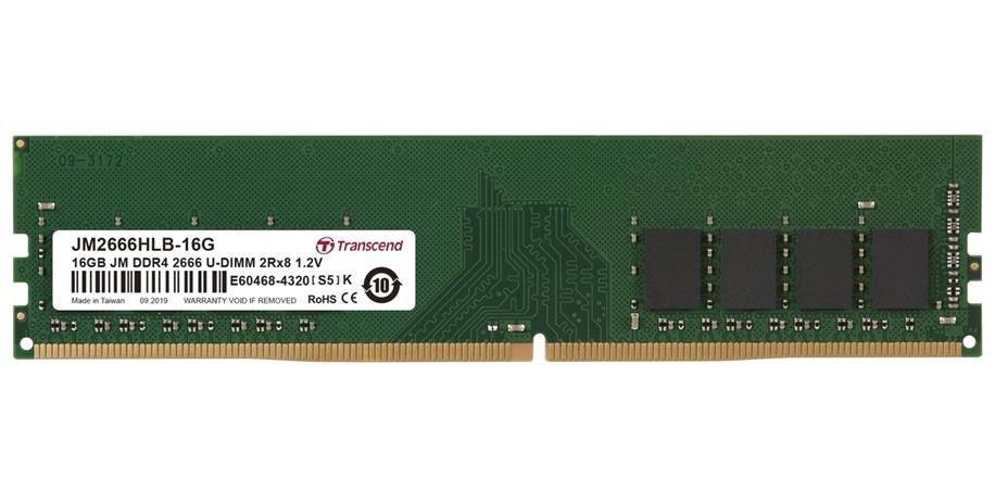 Transcend paměť 16GB DDR4 2666 U-DIMM (JetRam) 1Rx8 CL19 JM2666HLE-16G