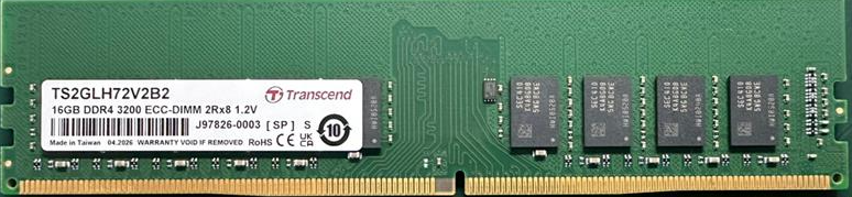 Transcend paměť 16GB DDR4 3200 ECC-DIMM 2Rx8 1Gx8 CL22 1.2V SEC-1z TS2GLH72V2B2