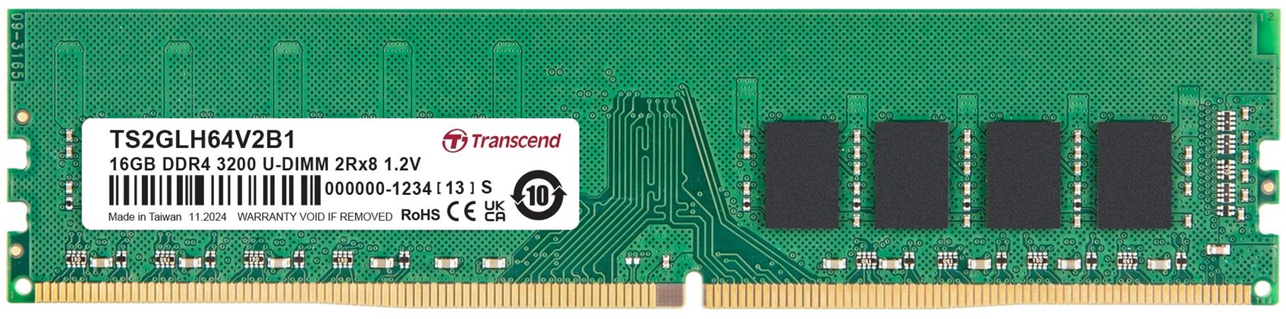 Transcend paměť 16GB DDR4 3200 U-DIMM 2Rx8 1.2V TS2GLH64V2B1