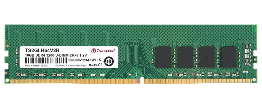 Transcend paměť 16GB DDR4 3200 U-DIMM 2Rx8 1Gx8 CL22 1.2V TS2GLH64V2B