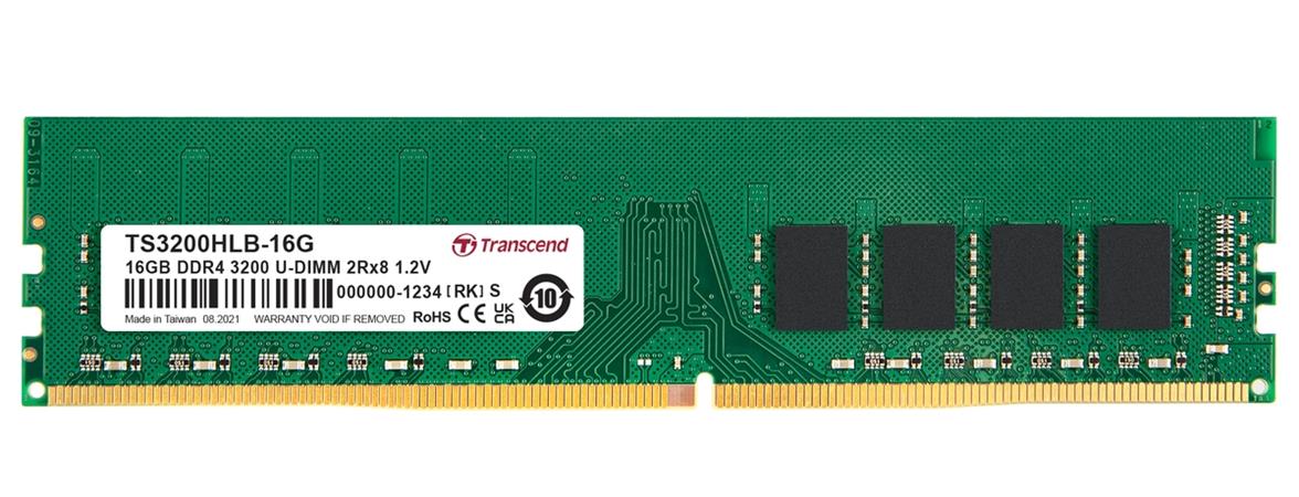 Transcend paměť 16GB DDR4 3200 U-DIMM 2Rx8 1Gx8 CL22 1.2V TS3200HLB-16G
