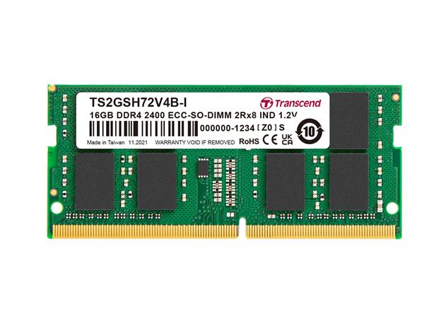 Transcend paměť 16GB Industrial DDR4 3200 ECC-SO-DIMM 2Rx8 (1Gx8)x18 CL22 1.2V TS2GSH72V2B2-I