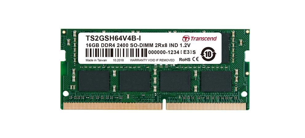 Transcend paměť 16GB Industrial SODIMM DDR4 2400 2Rx8 CL17 TS2GSH64V4B-I