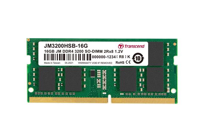 Transcend paměť 16GB (JetRam) SODIMM DDR4 3200 2Rx8 CL22 JM3200HSB-16G