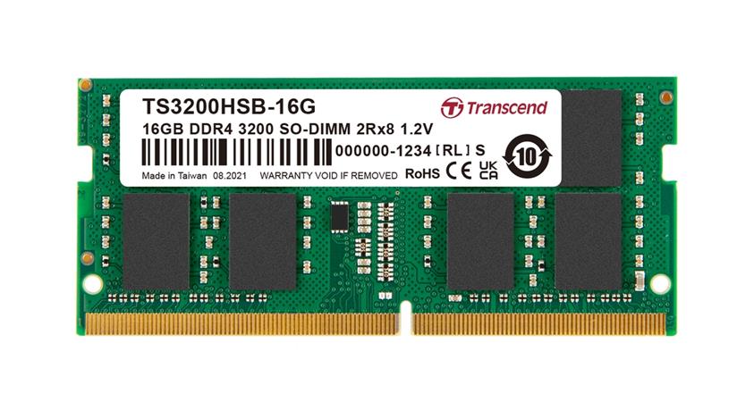 Transcend paměť 16GB SODIMM DDR4 3200 2Rx8 1Gx8 CL22 1.2V TS3200HSB-16G