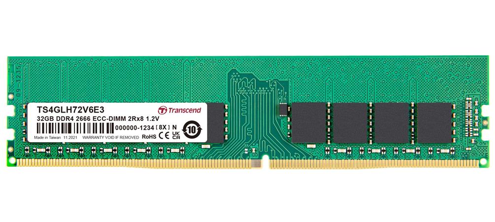 Transcend paměť 32GB DDR4 2666 ECC-DIMM 2Rx8 2Gx8 CL19 1.2V TS4GLH72V6E3