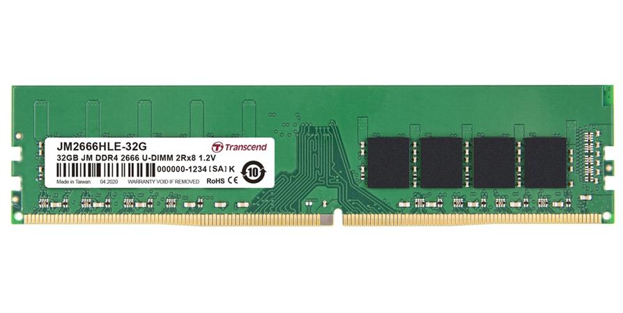 Transcend paměť 32GB DDR4 2666 U-DIMM 2Rx8 CL19 TS2666HLE-32G