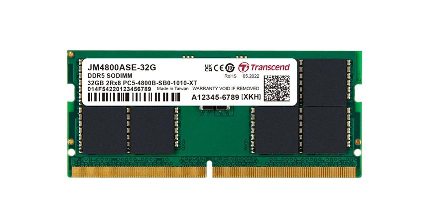 Transcend paměť 32GB SODIMM DDR5 4800 (JetRam) 2Rx8 2Gx8 CL40 1.1V JM4800ASE-32G