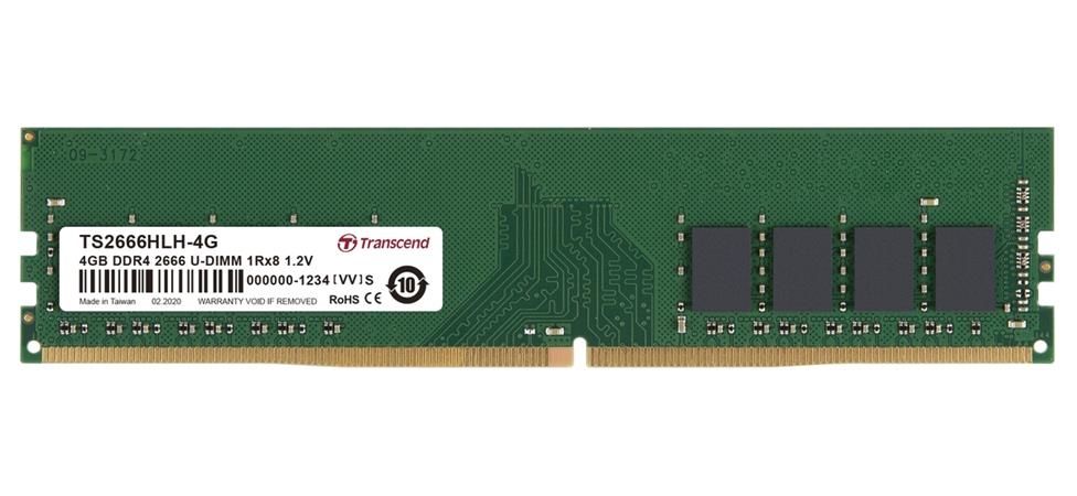 Transcend paměť 4GB DDR4 2666 U-DIMM 1Rx8 512Mx8 CL19 1.2V TS2666HLH-4G