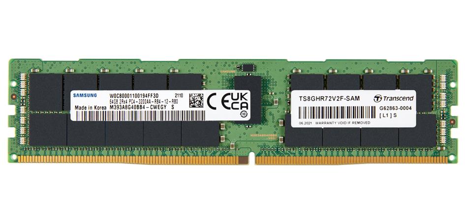Transcend paměť 64GB DDR4 3200 REG-DIMM 2Rx4 4Gx4 CL22 1.2V TS8GHR72V2F-SAM