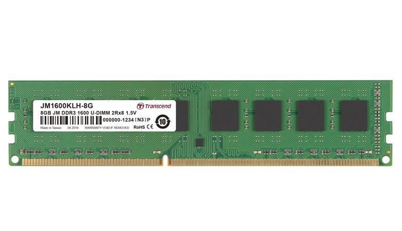 Transcend paměť 8GB DDR3-1600 U-DIMM (JetRam) 2Rx8 CL11 JM1600KLH-8G