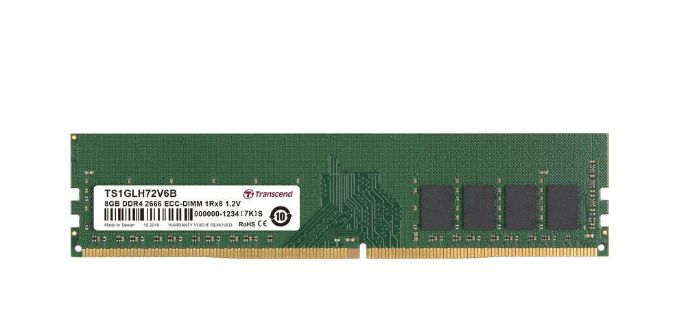 Transcend paměť 8GB DDR4 2666 ECC-DIMM 1Rx8 CL19 TS1GLH72V6B