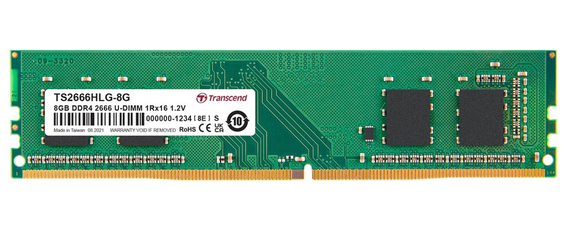 Transcend paměť 8GB DDR4 2666 U-DIMM 1Rx16 1Gx16 CL19 1.2V TS2666HLG-8G