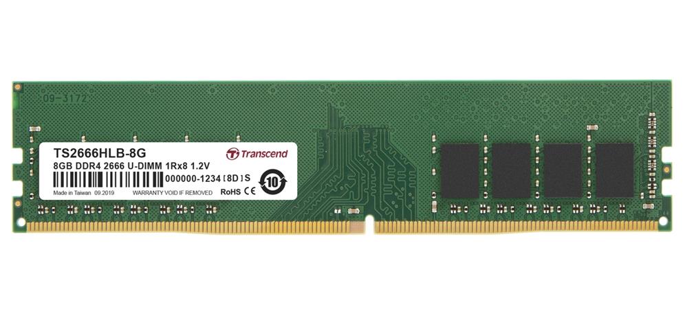 Transcend paměť 8GB DDR4 2666 U-DIMM 1Rx8 1Gx8 CL19 1.2V TS2666HLB-8G