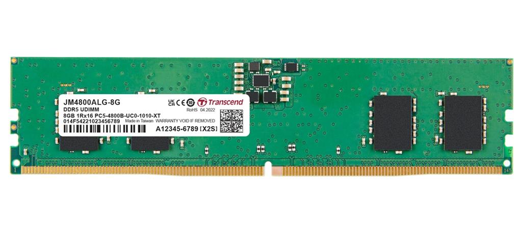 Transcend paměť 8GB DDR5 4800 U-DIMM (JetRam) 1Rx16 1Gx16 CL40 1.1V JM4800ALG-8G