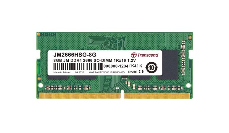 Transcend paměť 8GB (JetRam) SODIMM DDR4 2666 1Rx16 CL19 JM2666HSG-8G